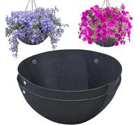 Pound Veg Jute Hanging Basket Flat Liner Green 14 Inch - Natural, Eco-Friendly Replacement Liners for Garden Hanging Baskets | Pack of 2