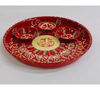 Pound Veg Pooja Thali Plate Decorative Steel Puja Thali with Diya for Aarti Pooja Rituals Festival Wedding Decorations & New Year Gifting(Size- 7")