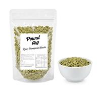 Pound Veg Raw Pumpkin Seeds 500 g - Premium Quality Shelled Pepitas Whole Kernels - Unsalted Unroasted Keto Friendly Vegan Snack High in Plant Protein and Fiber (500 G)