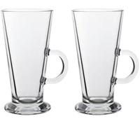 poundsaver Tall Coffee Mugs with Handle, Large Size Glass, Tall Funnel Clear Glasses for Iced Coffee, Latte, Cappuccino, Hot Chocolate, Big Plain Glasses Set of 2
