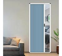 Pounjsd Accordion Doors 1,8 m, Concertina Door Folding Blue Doors Closed Accordion Style, Customizable Shutter Door, Foldable Door for Indoor, Foldable Gate Partition for Pantry and Closet Entry
