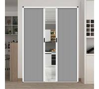 Pounjsd Closet MultiFold Sliding Door for Bedroom Doorway Closet, Accordion doublefolding Doors, Bi Folding Doors Internal Aluminum, Customizable Concertina Dividing Doors, White, W×H:160×180cm