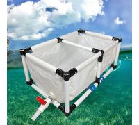 Pounjsd Holding Tank For Pond Fish, Metal Frame Swimming Pool, Temporary Holding Tank For Saltwater Fish, 1m Turtle Tank With Bracket, Rectangular Water Tank For Koi Fish Turtles Swimming