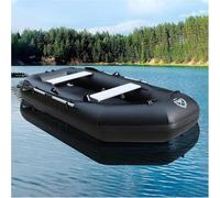 Pounjsd Inflatable Boat, Rubber dinghy boat, 2-3 person kayak with Aluminum Oars, EVA Padded Seat, Fins, Hand Pump, Repair Kit and Carry Bag, Blow Up Canoe, canoe with Aluminum Oars and Air Pump