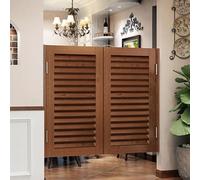 Pounjsd Partition Swinging Doors 75cm, Solid Wood Retro Cowboy Door, Interior Retro louvered Butler Door, Kitchen Restaurant Partition Swing Cafe Doors, Half Waist, for Bars, porches