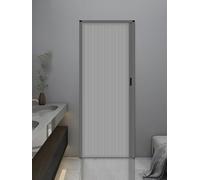 Pounjsd Sliding Door, Internal Folding Doors, Waterproof Concertina Doors Internal Extra, Grey Foldable Dividing Gate for Kitchen Shower Wardrobe, Accordion Door for Patio, Cupboard, Closet 110×195cm