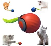 Pounzy Pounce Ball for Cats, Pounzy Cat Toy, Pounzy Toy, Fastest Interactive Cat Toy, With a Top Speed of 3.3 Feet per Second, Safe and Durable, Silent Design, For All Environments (Red)