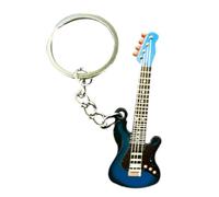 Pouoir guitar keychain for Men Mini Cute Bass Key Chain Ring for Kids High-end Car Keyring Electric Guitar Key Holder