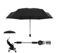 Poupangke Clip Umbrella for Stroller, 360° Adjustable Stroller Umbrella with Clamp, UV Protection Chair Umbrella, Pushchair Sun Parasol for Baby Strollers, Pushchair Pram