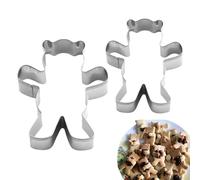 Poupangke Cutter Tool - Cartoon Hug Bear Shape Stainless Steel Mould - Cute Dessert Baking Tools, Easy to Clean Kitchen Gadgets for Christmas, Halloween and Easter