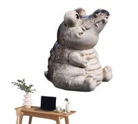 Poupangke Fat Crocodile Tea Pet,Resin Animal Sculpture | Lovely Craftsmanship Exquisite Anti-fade Resin Small Crocodile Statue For Bedroom, Living Room Tea Table Decor