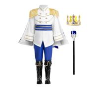 Poupangke King Costume with Cloak 7 Piece Medieval Royal Halloween Costume
