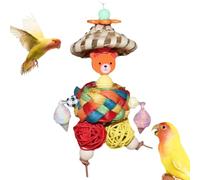 Poupangke Large Parrot Toys, Natural Bird Supplies Parrot Foraging Toys, Colorful Interactive Nesting Ball For Kids, Family, Friends, Home