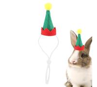 Poupangke Small Pet Christmas Hat | Small Animal Costume Hat for Christmas - Red Small Christmas Pet Hat with Adjustable Elastic Band for Hamster, Guinea, Chinchilla
