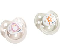 Poupy Anatomical Silicone Pacifier 2 Pieces - Grey/Pink Colors - Soft, Safe and Delicate - BPA Free