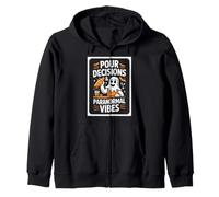 Pour Decisions And Paranormal Vibes Halloween Zip Hoodie