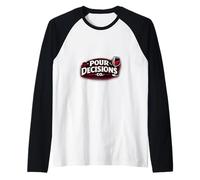 Pour Decisions Co Logo Bold Retro Wine Graphic Raglan Baseball Tee