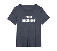 Pour Decisions T-Shirt, Women's Plus, Heather Blue, 3X