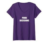 Pour Decisions V-Neck T-Shirt, Women, Purple, M