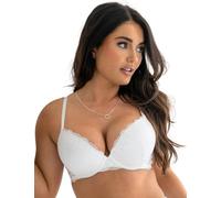 Pour Moi 184002 New Romance Padded Push Up Plunge Bra White