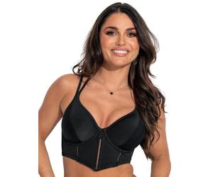 Pour Moi 31520 Sydney Double Strap Longline Bikini Top Black