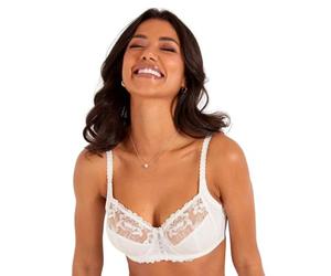 Pour Moi 3827 Sofia Lace Embroidered Side Support Bra White