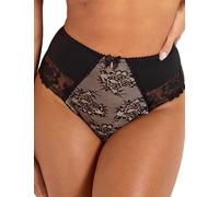 Pour Moi 3834 Sofia Lace Embroidered Deep Brief Black