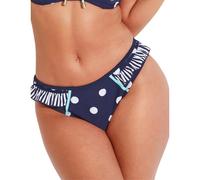 Pour Moi Beach House Frill Bikini Brief - Navy/White/Aqua - 2XL - 18