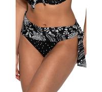 Pour Moi Getaway Fold Over Tie Bikini Brief - Black/White - S - 10