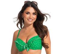 Pour Moi Getaway Padded Convertible Bikini Top - Green/White - 32C