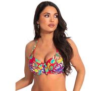 Pour Moi Heatwave Halter Bikini Top - Red Floral - 32D