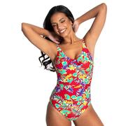 Pour Moi Heatwave Scoop Neck Control Swimsuit - Red Floral - S - 10