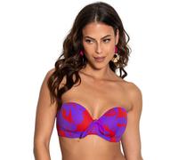 Pour Moi Heatwave Strapless Padded Bikini Top - Red/Purple - 34F
