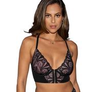 Pour Moi New Romance Front Fastening Bralette - Black/Rose - 32C