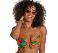 Pour Moi Paradiso Front Tie Bikini Top - Orange Tropical - 32F