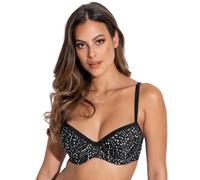 Pour Moi Rhodes Underwired Padded Bikini Top - Black/White - 32C