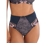 Pour Moi Sofia Lace Embroidered Deep Brief - Midnight/Rose - XL - 16