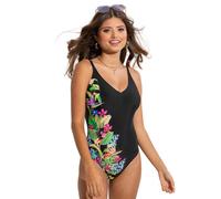 Pour Moi St Lucia Scoop Neck Tummy Control Swimsuit - Tropical - S - 10