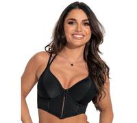 Pour Moi Sydney Double Strap Longline Bikini Top - Black - 32DD