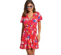 Pour Moi Tiered Wrap Dress - Tropical - XS - 8
