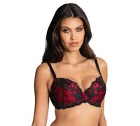 Pour Moi? Women's Amour Padded Underwired Bra Black/Scarlet, (Size:32DD)