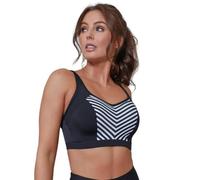 Pour Moi? Women's Energy Rush Lightly Padded Underwired Sports Bra, Black/White, 34DD