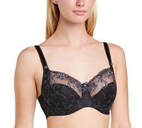 Pour Moi? Women's Imogen Rose Full Cup Plain Everyday Bra, Black/Platinum, 34E