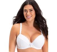 Pour Moi? Women's Rebel Padded Plunge Bra Plunge Everyday Bra, White, 36C