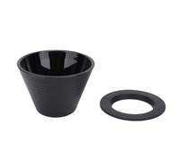 Pour Over Coffee Dripper Flat Bottom Coffee Brewing Filter for Home Restaurant (black)