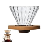 Pour Over Coffee Dripper - Glass Coffee Filter Cone, Single Serving Coffee Brewer, Lightweight Hand-Brewed Coffee Machine for Home Offices, Elegant Glass Material, Compact Size