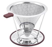 Pour Over Coffee Dripper, MISETTO Stainless Steel Coffee Filter,Easy to Clean Paperless pour over coffee maker,Reusable Pour Over Coffee Filter,Cone Coffee Dripper with Removable Cup