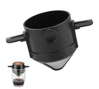 Pour Over Coffee Dripper - Reusable Stainless Steel Coffee Filter Cone, for Travel, Camping, Home & Office