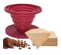 Pour Over Coffee Dripper,Smavles Collapsible Pour Over Coffee Filter with 40Pcs Coffees Filters,Pour Over CoffeeDripper,Cone Reusable Silicone Coffee Filter Holder for Camping, Backpacking,Travel