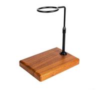 Pour Over Coffee Dripper Stand Featuring Aluminum Frame and Solid Wood Platform for Balanced Pouring (Round-Black)